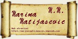 Marina Matijašević vizit kartica